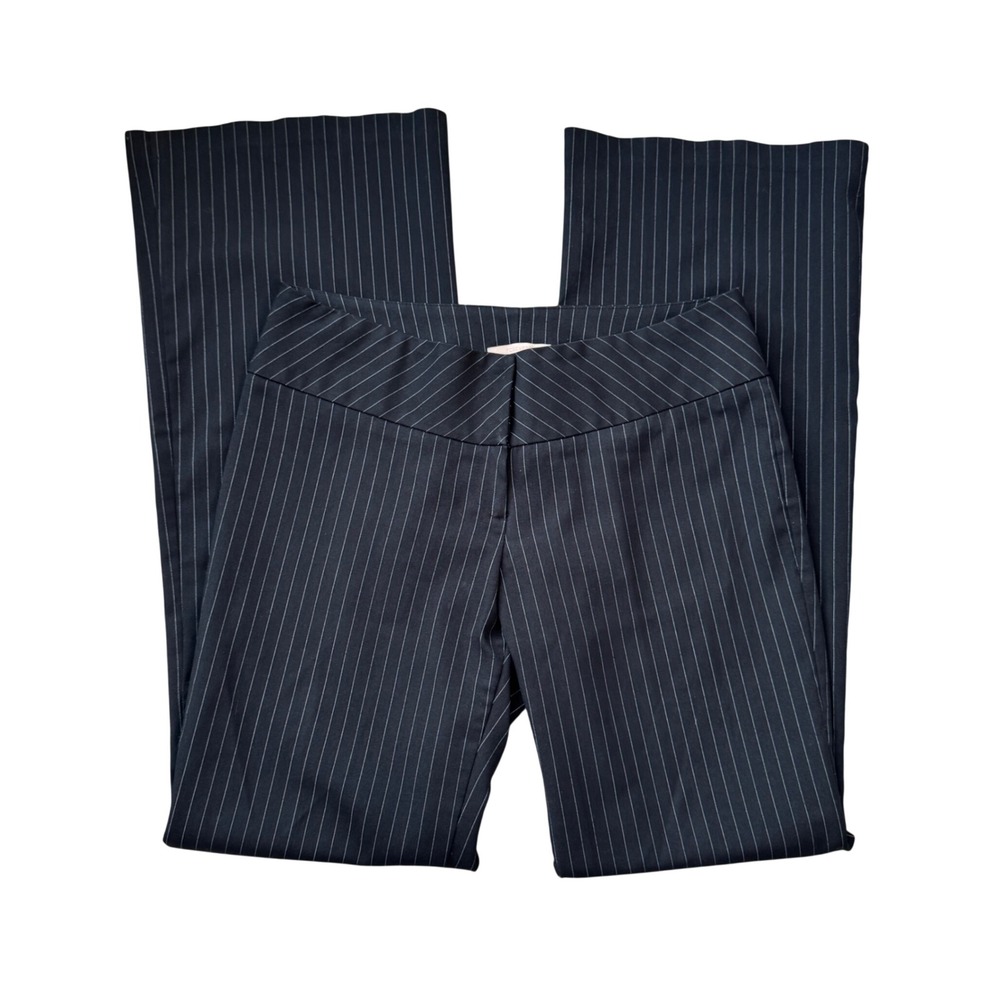 Y2K Forever 21 Pinstripe Low Rise Flared Trouser Pants Size Medium Office Siren